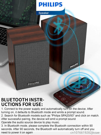 Philips SPA20 Speaker Bluetooth with 360 degree Surround Sound Bluetooth Wireless Stereo for Computer Macbook Laptop
