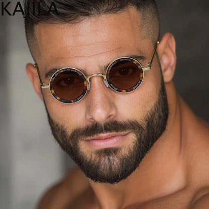 Small Frame Round Steampunk Sunglasses Men 2025 Luxury Brand Retro Punk Sun Glasses For Male Classic Driving Eyewear UV400