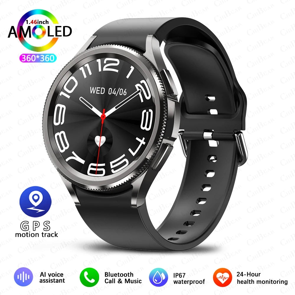 For Samsung Galaxy Watch 6 Smart Watch Men 100+ Sports Mode GPS NFC Waterproof Watch with AMOELD HD Screen Smartwatch 2025 New