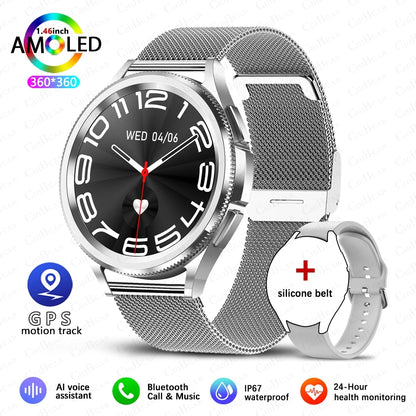 For Samsung Galaxy Watch 6 Smart Watch Men 100+ Sports Mode GPS NFC Waterproof Watch with AMOELD HD Screen Smartwatch 2025 New