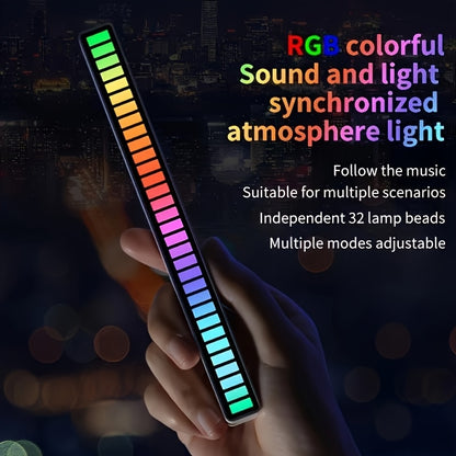 [2-Pack] RGB Music Level Indicator Light Bars - 32 Bit Sound Reactive USB LED for Gaming, Car, TikTok &amp; Streaming - Double The Light, Better Value