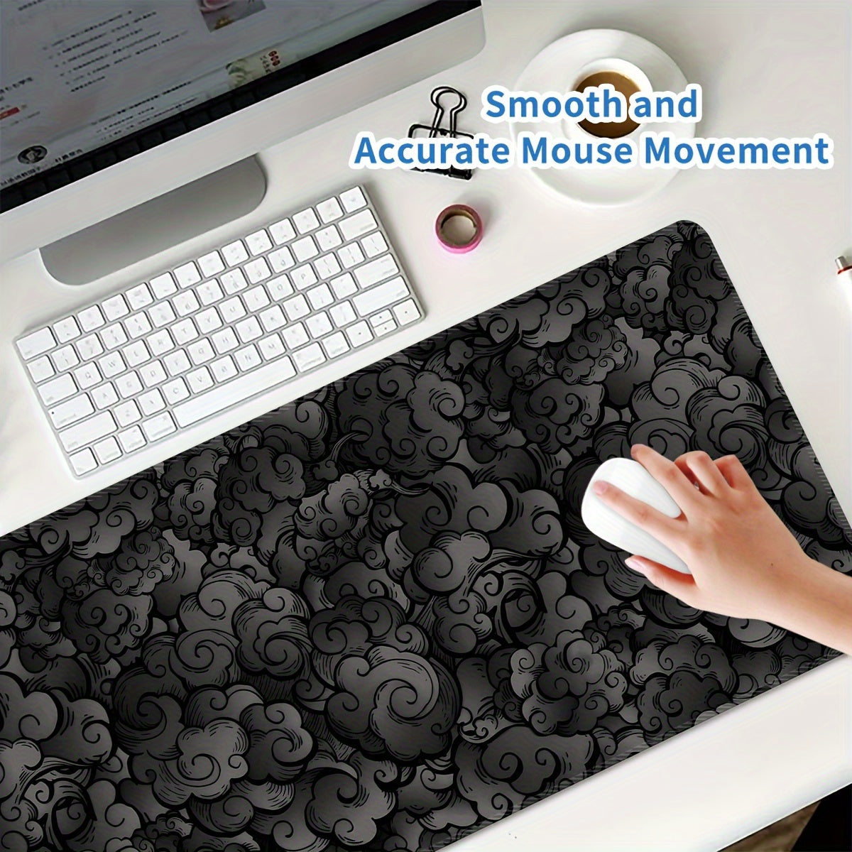 XXL Large Gaming Mouse Pad - Extra Wide Extended Desk Mat with Non-Slip Base, Thickened Rubber Surface, Precision Stitching - Extra Large Computer Mat for PC, Laptop, Office, Streaming - Anti-Fraying Edges - Ideal Gaming Desk