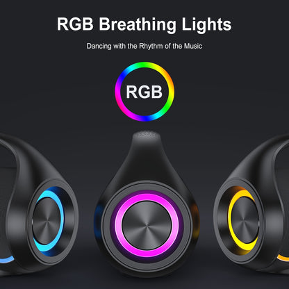 JYX D20 Portable Outdoor Wireless Bass Speaker - 3D Surround Sound, Wireless Stereo Wireless Speaker with Dazzling RGB Light, Powerful Deep Bass for Party, Gaming, Music - USB Rechargeable, 36V or Below, for Computers, Smartp