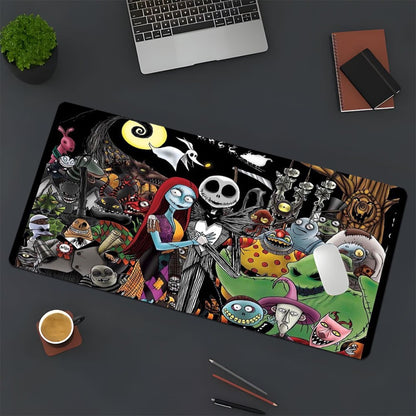 Pre-Christmas Nightmare Mouse Pad Set of 1 - Vibrant Jack Skellington And Halloween Themed Design, Non-Slip Rubber Base, Polyester Material, Perfect for Office Decor And Computer Use