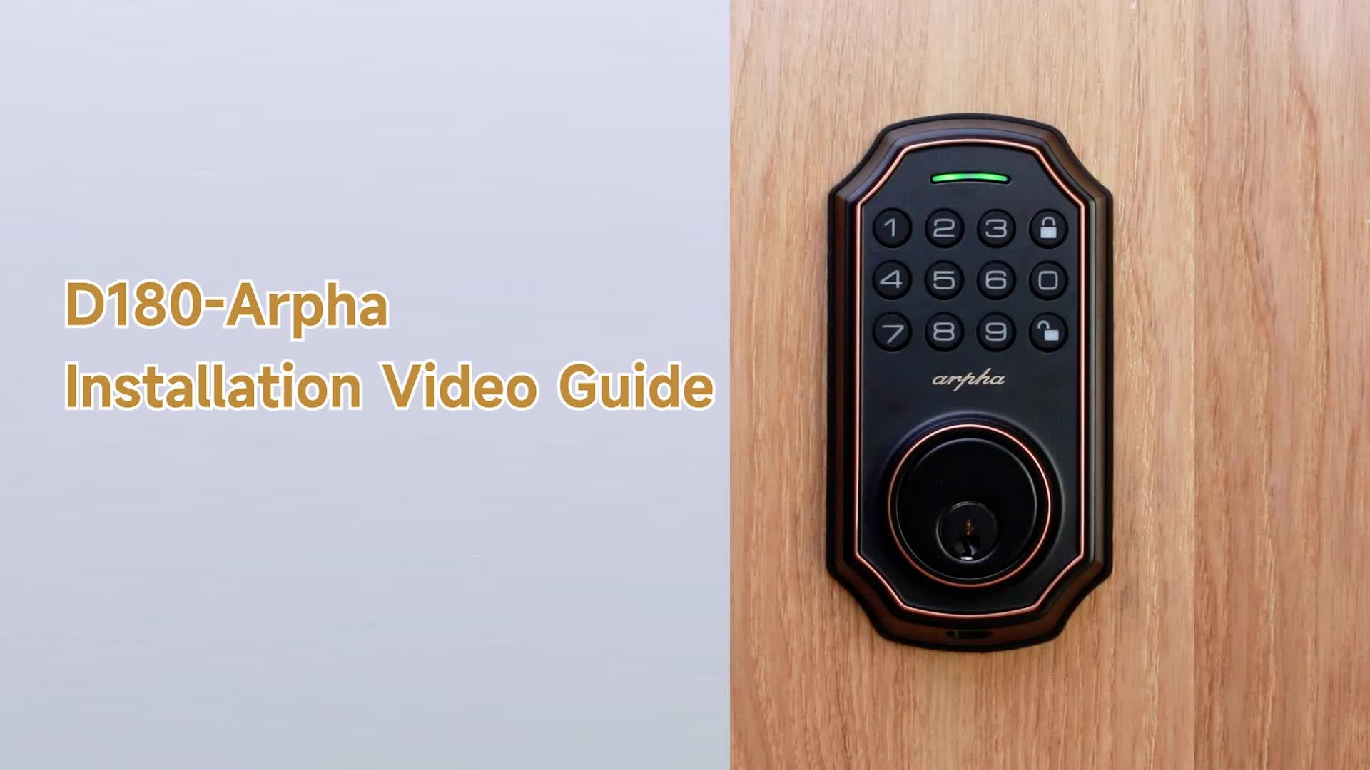 Arpha Smart Keyless Entry Door Lock - 100 Code Anti-Peek Combination, Auto Lock/Unlock, Easy Installation, Black & Orange, Low Battery Alarm, for Secure Home Access, Anti-Peeking, Smart Door Lock, One Touch Lock, Strong and H