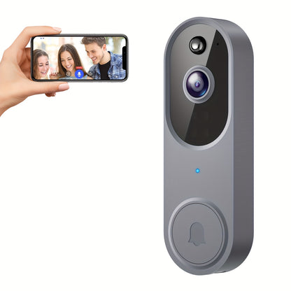 1080P Smart Wireless Video Doorbell Camera With Chime, Night Vision, Real-Time Alerts, AI Human Detection, 2.4G WiFi, Two-Way Talk, Cloud Storage, Battery Rechargeable