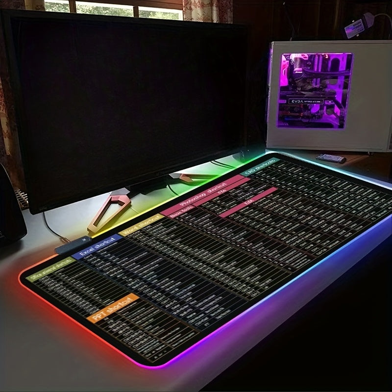 Extra-Large Glow-in-the-Dark 15W RGB Charging Mouse Pad - Fast Charge Desk Mat for Gaming &amp; Office Use - Phones, Laptops &amp; Tablets