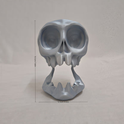 PS5 PS4 "2025 Esports Desktop Organizer! Skull Head PS5 PS4 Headset Controller Stand Dual-Slot | Gaming Room Audio-Visual Sync Portable Wall Mount