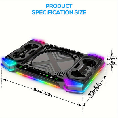Cooling Stand Charging Station For Xbox Series X Console And Controller, Cooling Fan Charger Dock Accessory For Xbox Series X With 11 RGB Lighting Modes, Game Storage