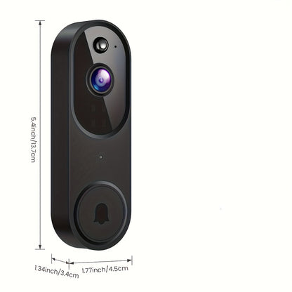 1080P Smart Wireless Video Doorbell Camera With Chime, Night Vision, Real-Time Alerts, AI Human Detection, 2.4G WiFi, Two-Way Talk, Cloud Storage, Battery Rechargeable