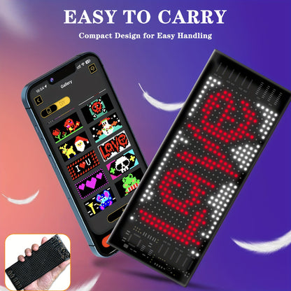 [Flexible LED Matrix Panel] LED Matrix Panel Sign with USB Power, App Control & Remote | Flexible, DIY Programmable Lighting for Stores, Hotels, Holidays | Easy Installation, Durable Design, Dimmable Graphite RGB Display, Hol