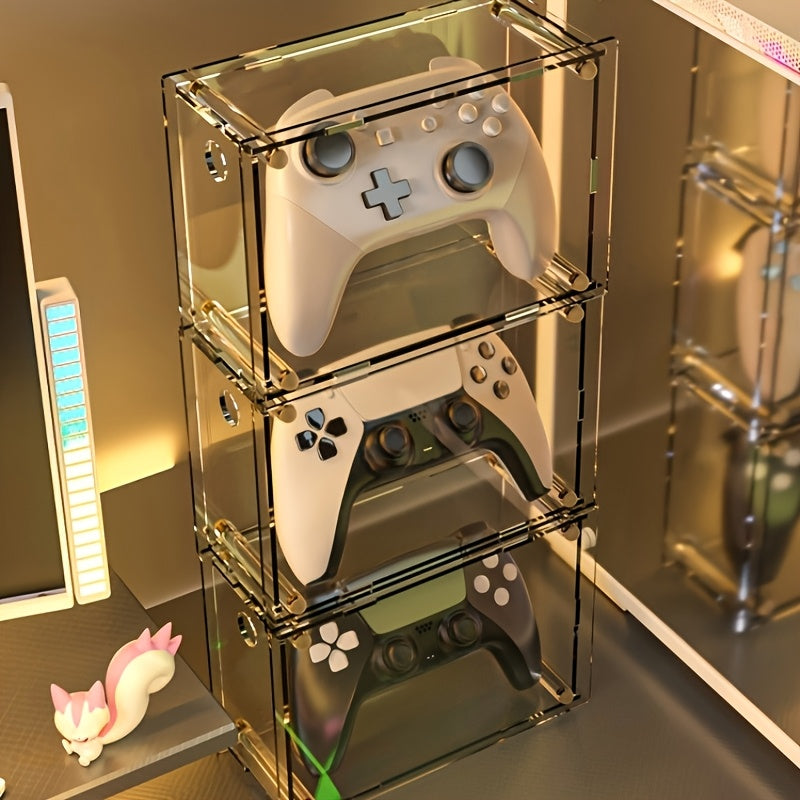 Acrylic Game Controller Stand & Display - Transparent Organizer for Desktop and Bedroom Storage, Compatible with Switch, Switch OLED, and More, Game Storage Organizer