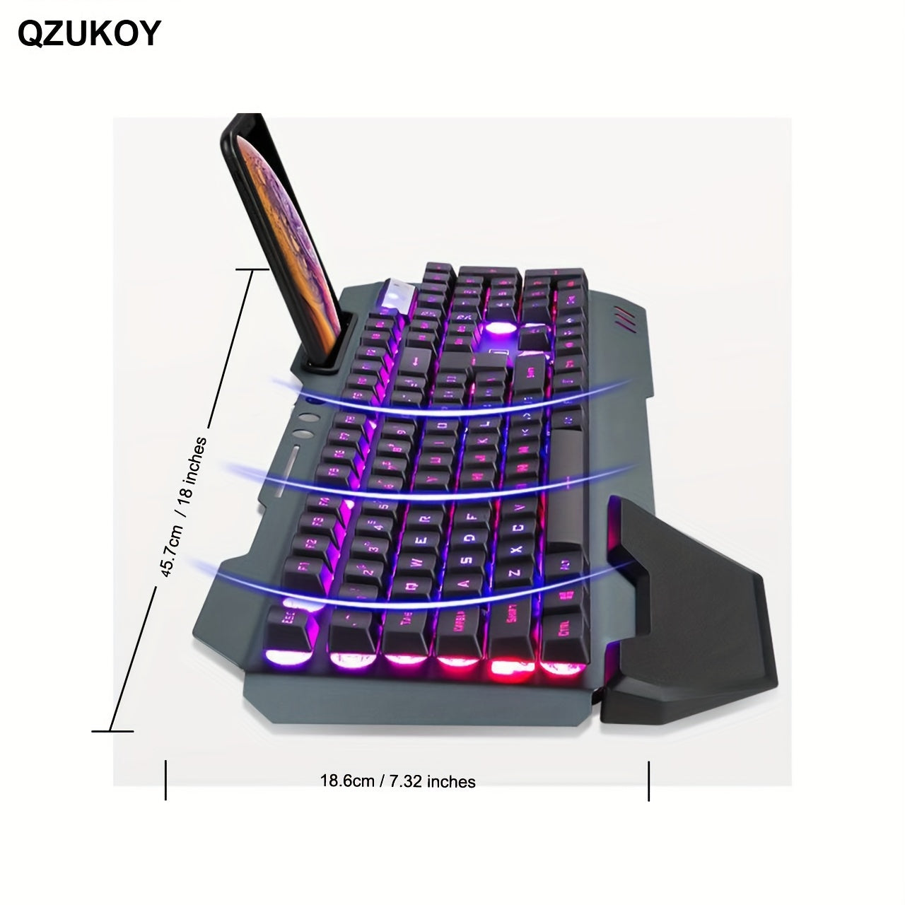 QZUKOY Mechanical Feel Gaming Keyboard, RGB Backlit Modes Wired Gaming Keyboard for PC Desktop for new year gift