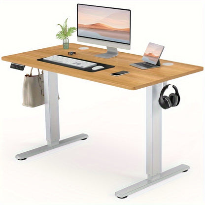 Adjustable Height Standing Desk -40/48/55/63 Inches Electric Sit Stand Up Desk with Ergonomic Design for Home Office, Cafes, Catering, Event Holding, 4 Colors, Gaming Desk Workstation Lift Rising Desk