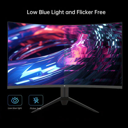 32 Inch FHD 1080P Curved Gaming Monitor - VA 1500R 165Hz 1ms MPRT, FreeSync &amp; G-Sync Compatible, 122% sRGB, HDR10, DP/HDTV, VESA Wall Mount for Gaming, Home Office &amp; Business PC, Sleek Frame Design | Wide Viewing Angle, Gamin