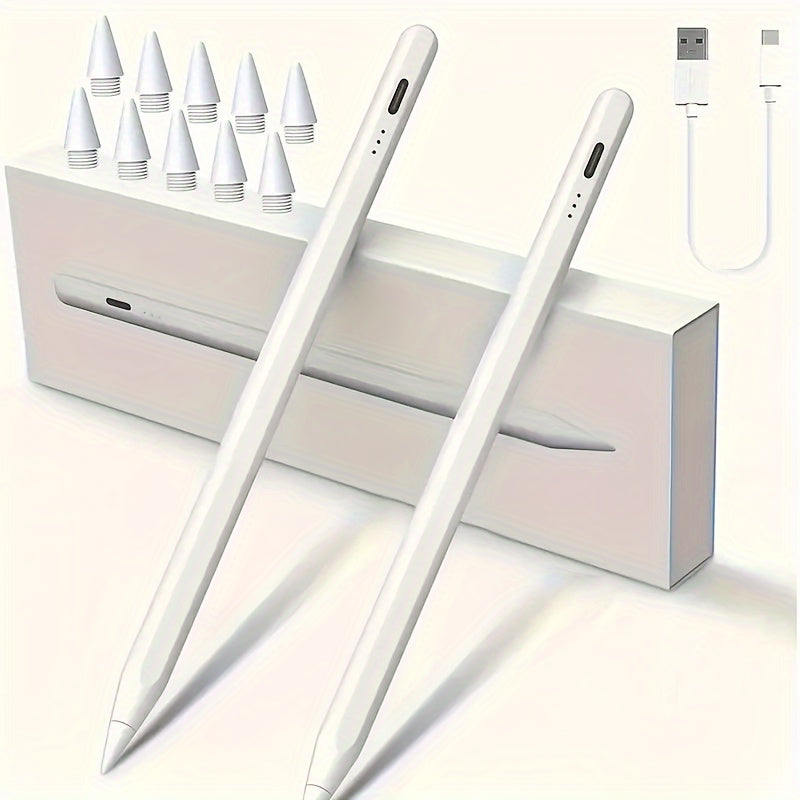 Stylus Pen for iPad with Palm Rejection & Tilt Sensing, Fast Charging, Compatible with iPad 6-10, Pro 12.9/11", Air 3/4/5, Mini 5/6 - White, Tool, Streamlined Accessory, Sleek Design, Modern Material, Functional Design